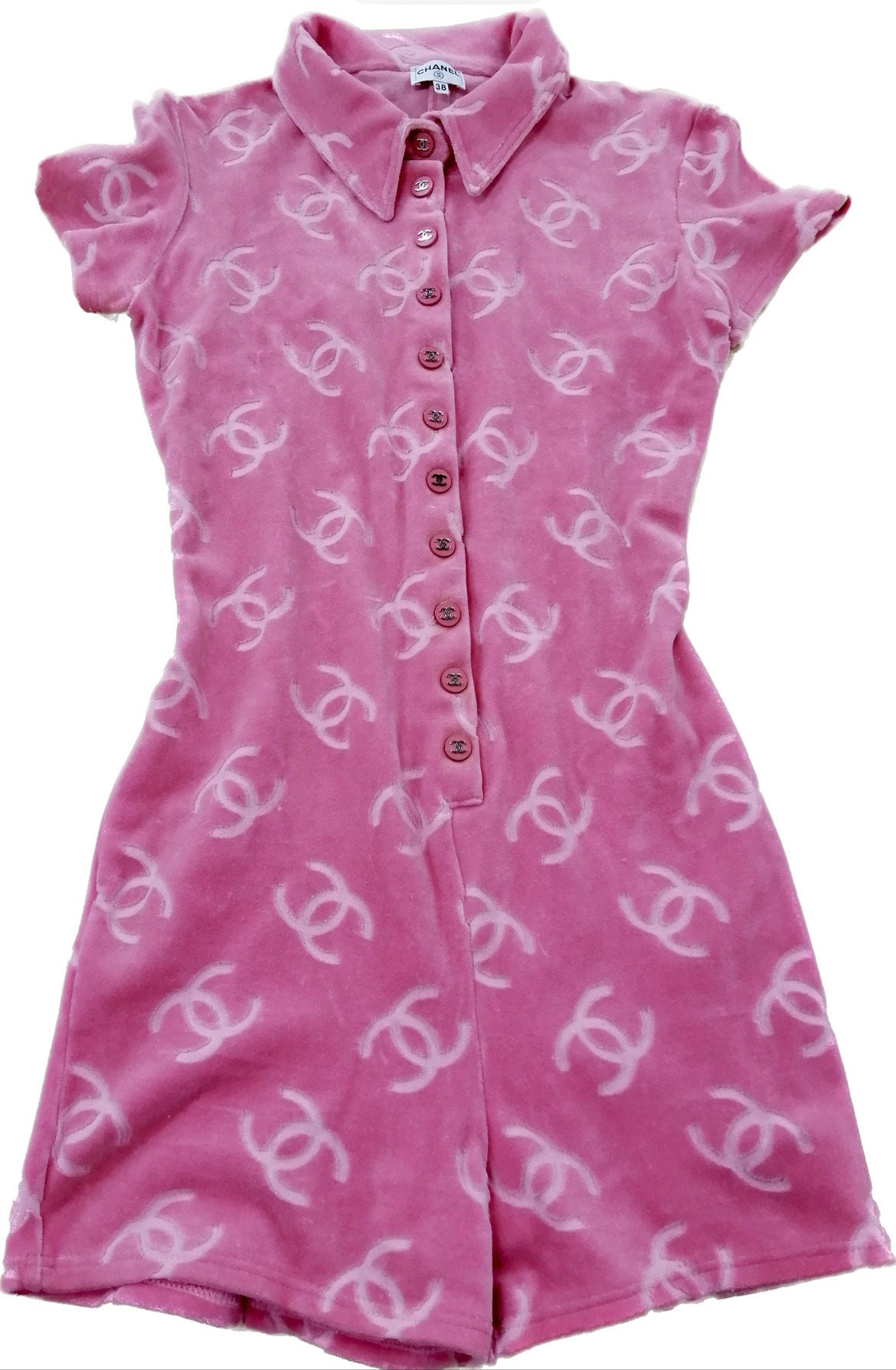 Chanel Vintage CC Romper - Pink, 13 Rise Jumpsuits and Rompers, Clothing -  CHA239640