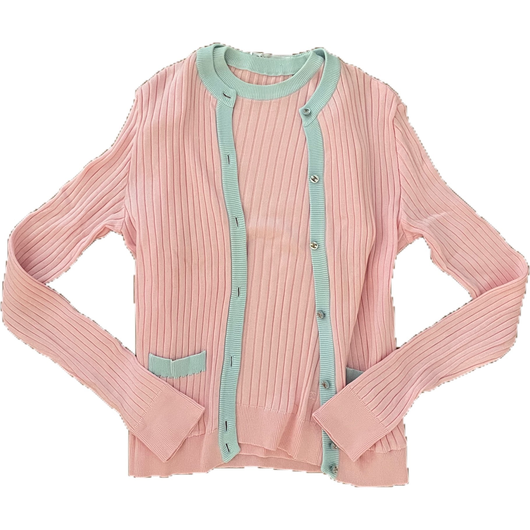 Chanel clearance pink cardigan
