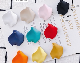 10Pcs Colorful Acrylic Petal Charms,Resin Flower Petal Pendant,Irregular Shape Resin Earring Charms, DIY Accessories Jewelry Findings
