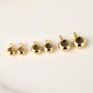 5/6/7mm Sliding Adjustable Rubber Stopper Beads With Rings, Gold Plated Brass Rondelle Silicone Beads,Bracelet Necklace DIY