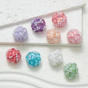 4pcs 20mm Resin Heart Focals Beads, Sugar Colors Round Beads, Acrylic Beads, DIY Beadable Pens,Keychain Beads, Jewelry Craft Making