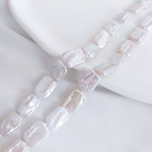 Rectangle Freshwater Pearl Beads Charm, 14x19mm, Natural Baroque Pearl beads For Necklace Bracelet Jewelry, Making Accessories