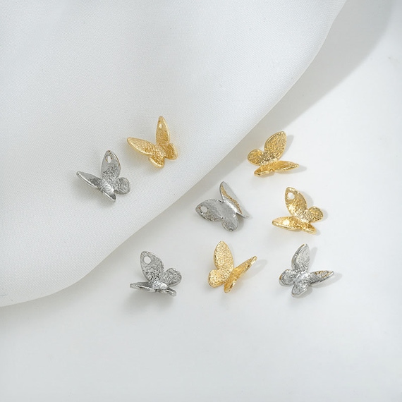 14K Real Gold Plated Brass Butterfly Charm Pendant,Bracelet Charm, Making Jewelry Supply