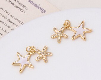 80 Ciondoli Conchiglia In 8 Stili | Forme Stella, Farfalla, Luna, Foglia Per Gioielli E Bijoux