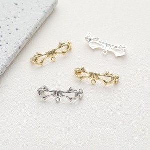 10pcs Bowknot Safety Pin Earrings Charm, Brooch pin With loop, Handmade Jewelry