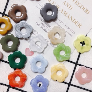 10pcs Flower shaped Resin Charm Pendant, Acetate Acrylic Fresh Colors Hollow Flower Earring Charm DIY Jewelry