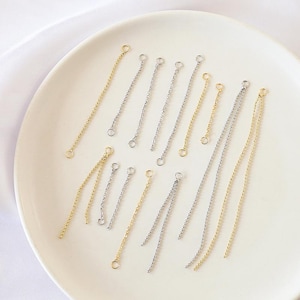 10pcs Gold Plated Brass Chain Connector, Extender Chain,Chain Extensions, Ball Chain Tassel Pendant,Necklace Extension Chain