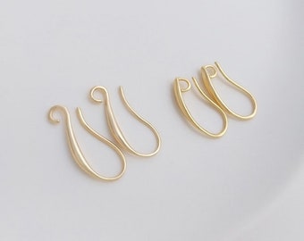 20pcs Gold Plated Ear hooks, Earwires, Earrings Hooks With loop,Earring Attachment, Making Supply