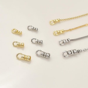 10pcs 14K Gold Plated Brass Crimp End,Cord End Crimp,Necklace Chain Ends,Chain Clasp end,Chain Connector,Jewelry Clasp findings