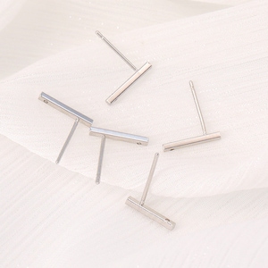 10pcs Gold/Silver Plated Bar Ear Studs, Geometry Earring Studs With Loop, Post Earring connector, earring findings jewelry supply