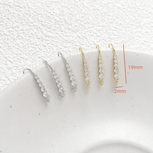 10pcs Zircon Earrings Hook,Gold Plated Brass Ear Hook, Earwire Hooks, Fish Hook Earring, Earring Components,CZ Earrings hook
