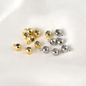 3/4/5mm Round Rubber Stopper positioning beads,Sliding Adjustable Beads With Rings, Gold Plated Brass Rondelle Silicone Beads