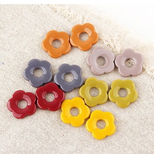10pcs Flower shaped Resin Charm, Acetate Acrylic Flower Pendant, Hollow flower With Hole,Earring Charm, DIY Jewelry Accessories