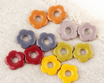 10pcs Flower shaped Resin Charm, Acetate Acrylic Flower Pendant,  DIY Jewelry Accessories