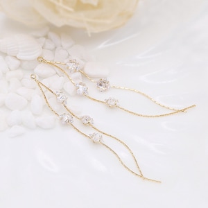 10pcs 14k Gold Plated Brass Chain Tassel, Charm Zircon Tassels Pendant, Tassel Earring Components, Jewelry Making Earring Findings