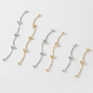 4pcs Wave chain Connector Charm,Gold Plated bar Pendant Connector, Earring Stick Pendant,DIY Tassel Earring Attachment, Crafts Accessories