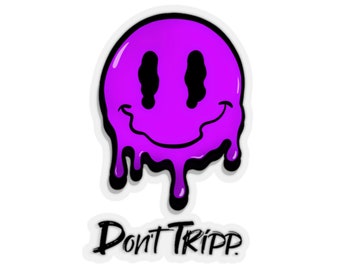 Stolpere nicht. Schmelzende Smiley Face Psychedelic Kiss-Cut Aufkleber