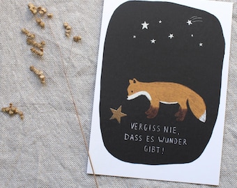 Fox postcard / Miracle postcard / Card for friends / Card of comfort / Hope / Self-affirmation / Fox / Miracle / Recovery