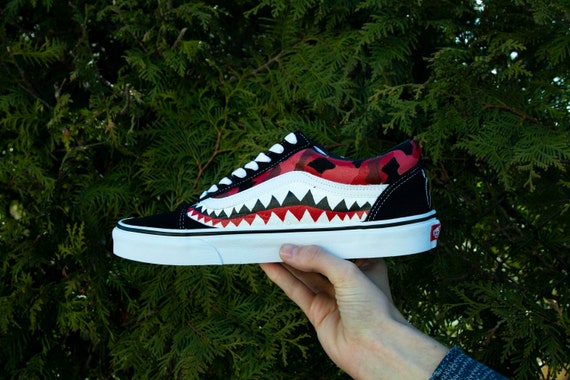 buty unisex vans x bape sharktooth