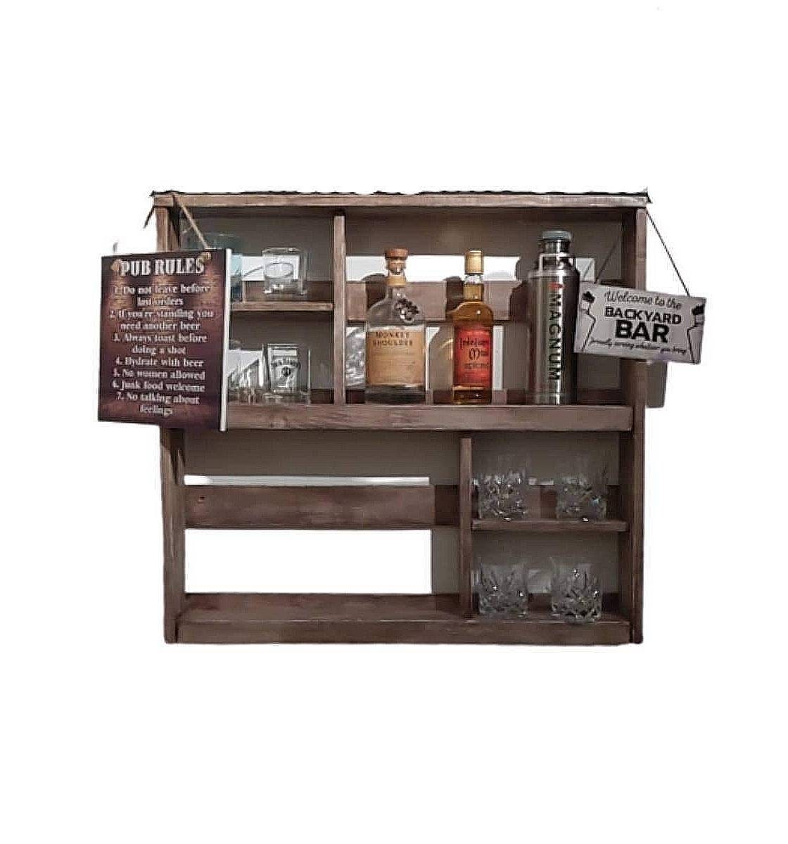 Rustic Whiskey Gin Shelf Reclaimed Wood Pallet Wood Handmade Etsy