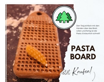 Handmade pasta board made of beech – Compact pasta board, oiled with walnut oil – Perfect gift for pasta lovers