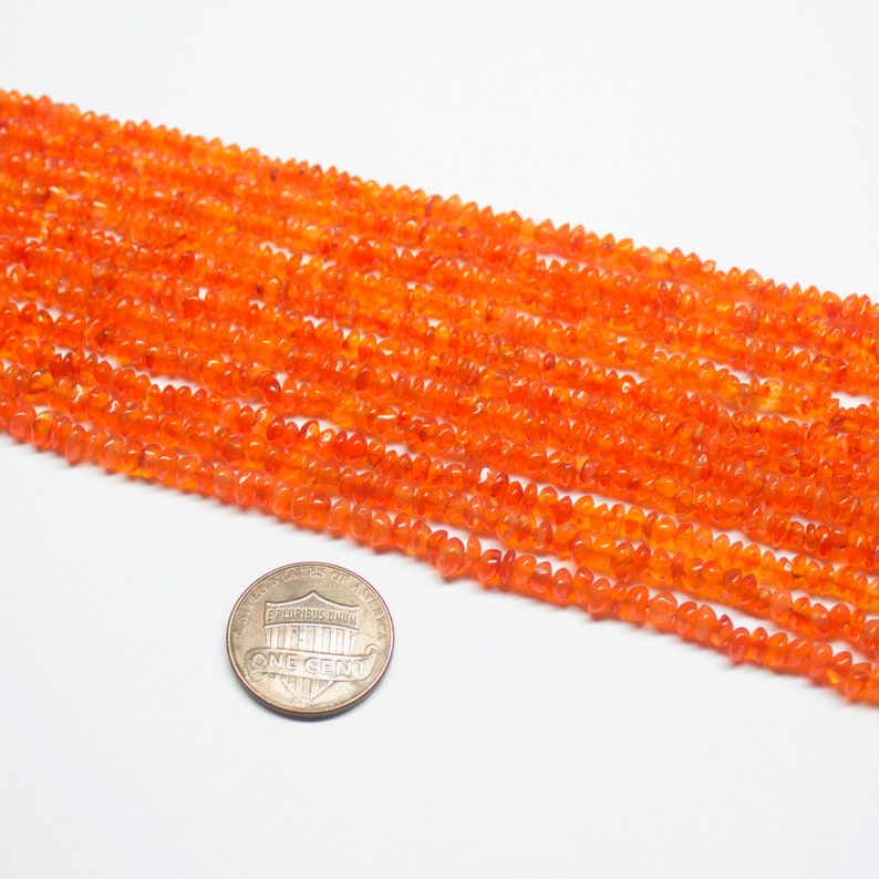 3 Strand Natural Orange Carnelian Smooth Rondelle Gemstone Loose Beads 3-4mm 14