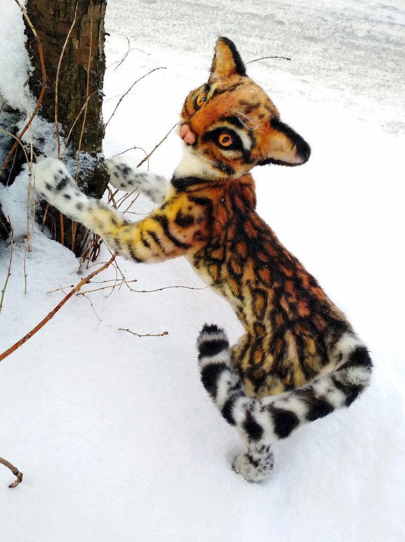 Ocelot realistic stuffed toy replica cat plush toy Etsy