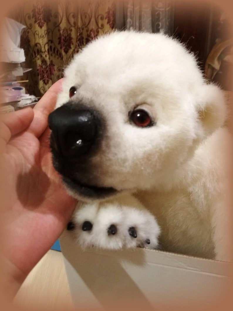 Polar bear baby stuffed animal toy | Etsy