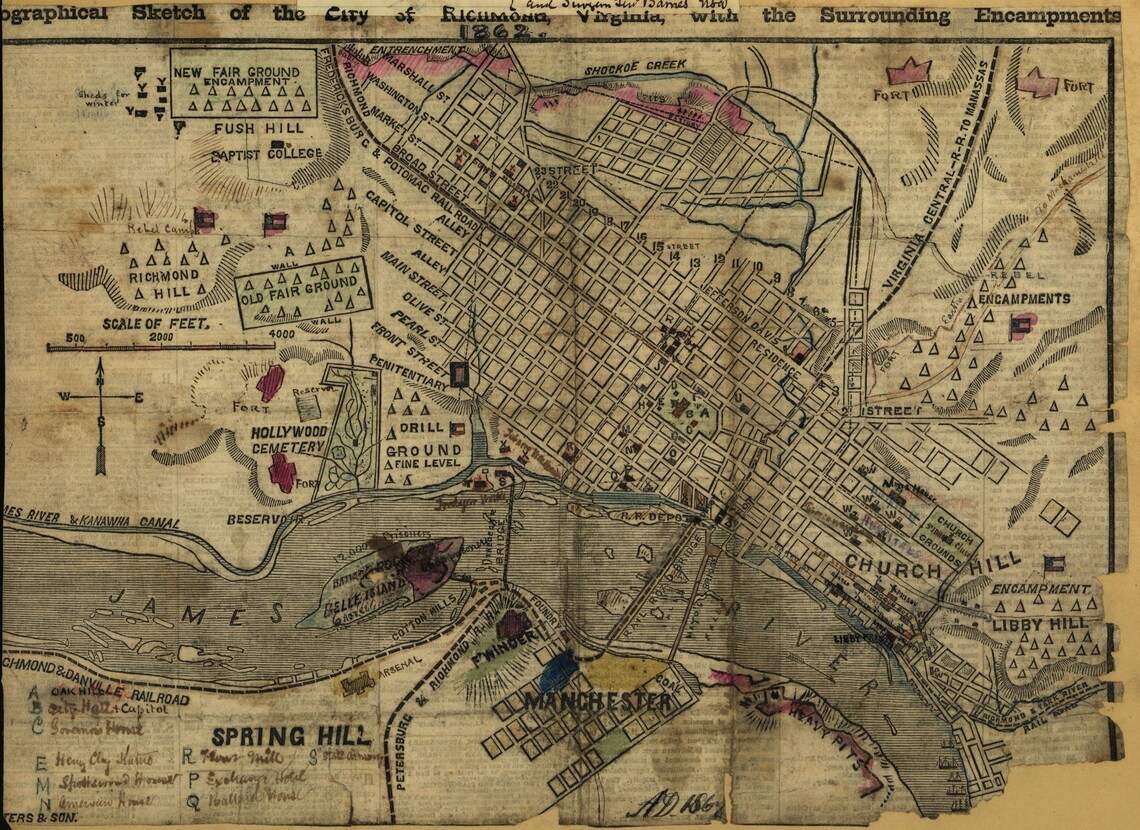 Richmond VA Map Richmond Map, Richmond Print, Richmond Virginia, Richmond VA Print, Richmond VA ...