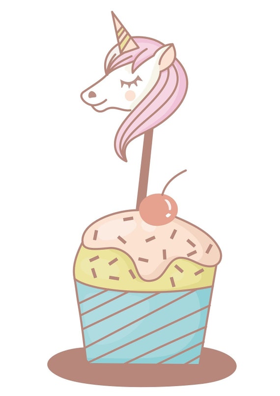 Download Unicorn Cake Topper Svg Files Cupcake Svg Unicorn Birthday Etsy