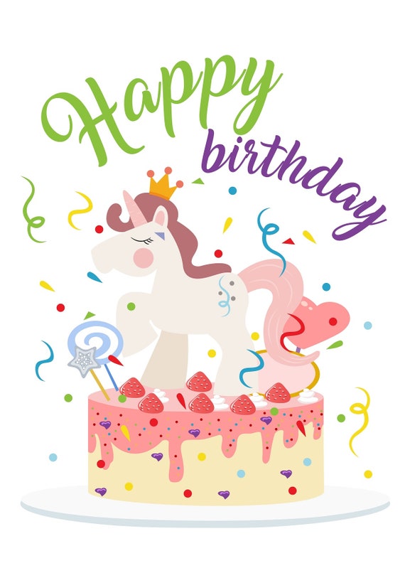 Download Happy Birthday Svg Cricut Svg Unicorn Birthday 1st Birthday Etsy
