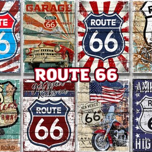 Route 66 Printable Bundle Pack 33 Pcs Digital Download Route 66 Print ...