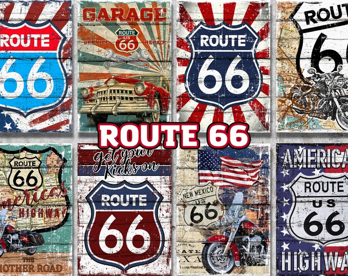 Route 66 Printable Bundle Pack 33 Pcs Digital Download Route 66 Print ...