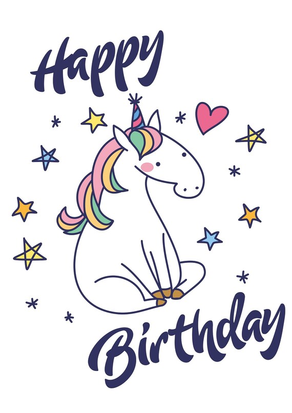 Svg joyeux anniversaire, cartes d'anniversaire, Licorne svg, invitations  licorne, Licorne anniversaire svg, favoris de fête de licorne, décorations  de