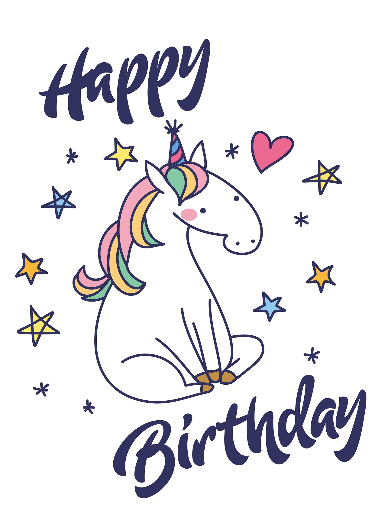 Svg Joyeux Anniversaire Cartes D Anniversaire Licorne Etsy Canada