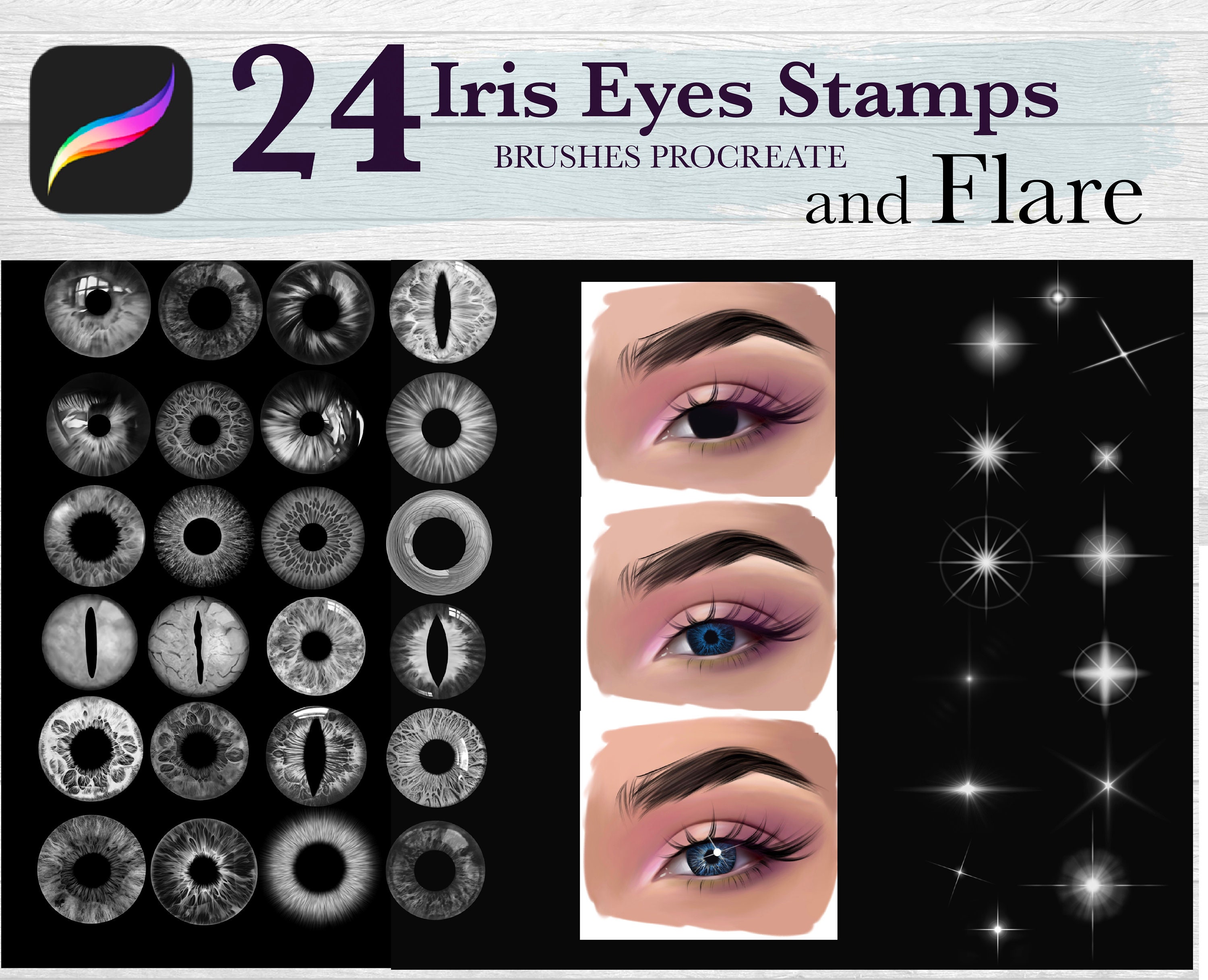 Iris Eyes Brushes Procreate Iris Stamps for Procreate Eyes Etsy