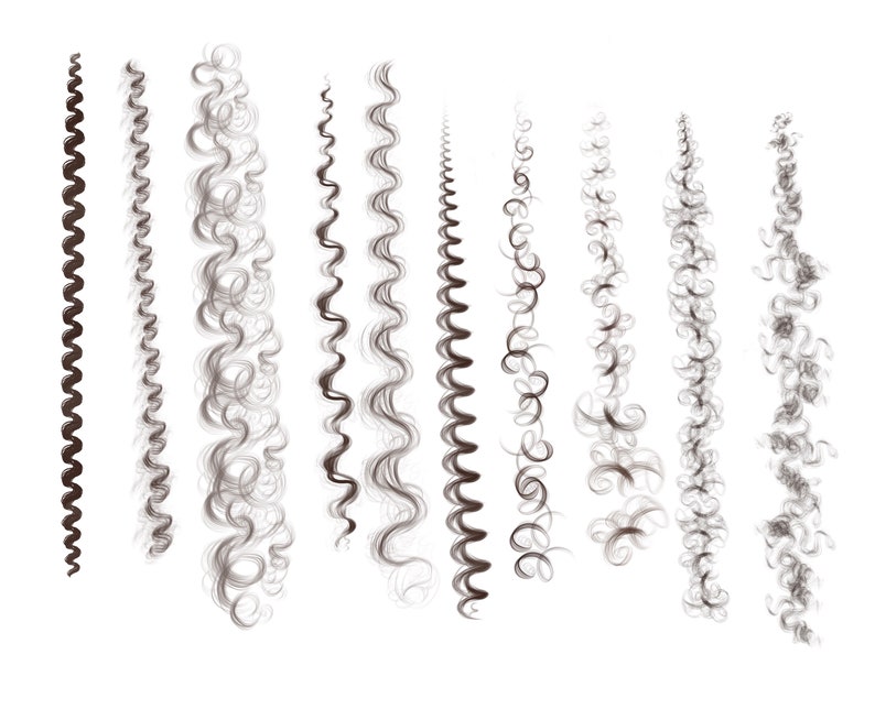 Curly Hair Brushes Procreate Braids Brushes Hair Brush Set Etsy