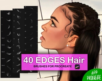 Procreate Laid Edge Baby Hair Brush Digital Drawing Art Edge Painting