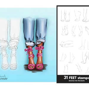 Procreate Feet Stamps Brushes: Digital Art Kit (31 Brushes)