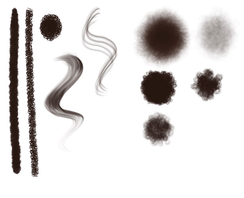 Curly Hair Brushes Procreate Braids Brushes Hair Brush Set Etsy