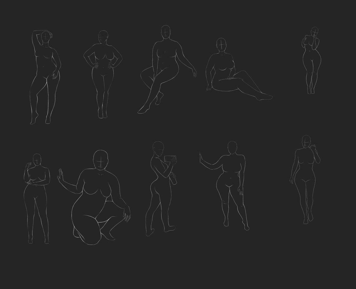 Figure XXL Stamps Procreate Brushes Figures Stamps Brushes | Etsy