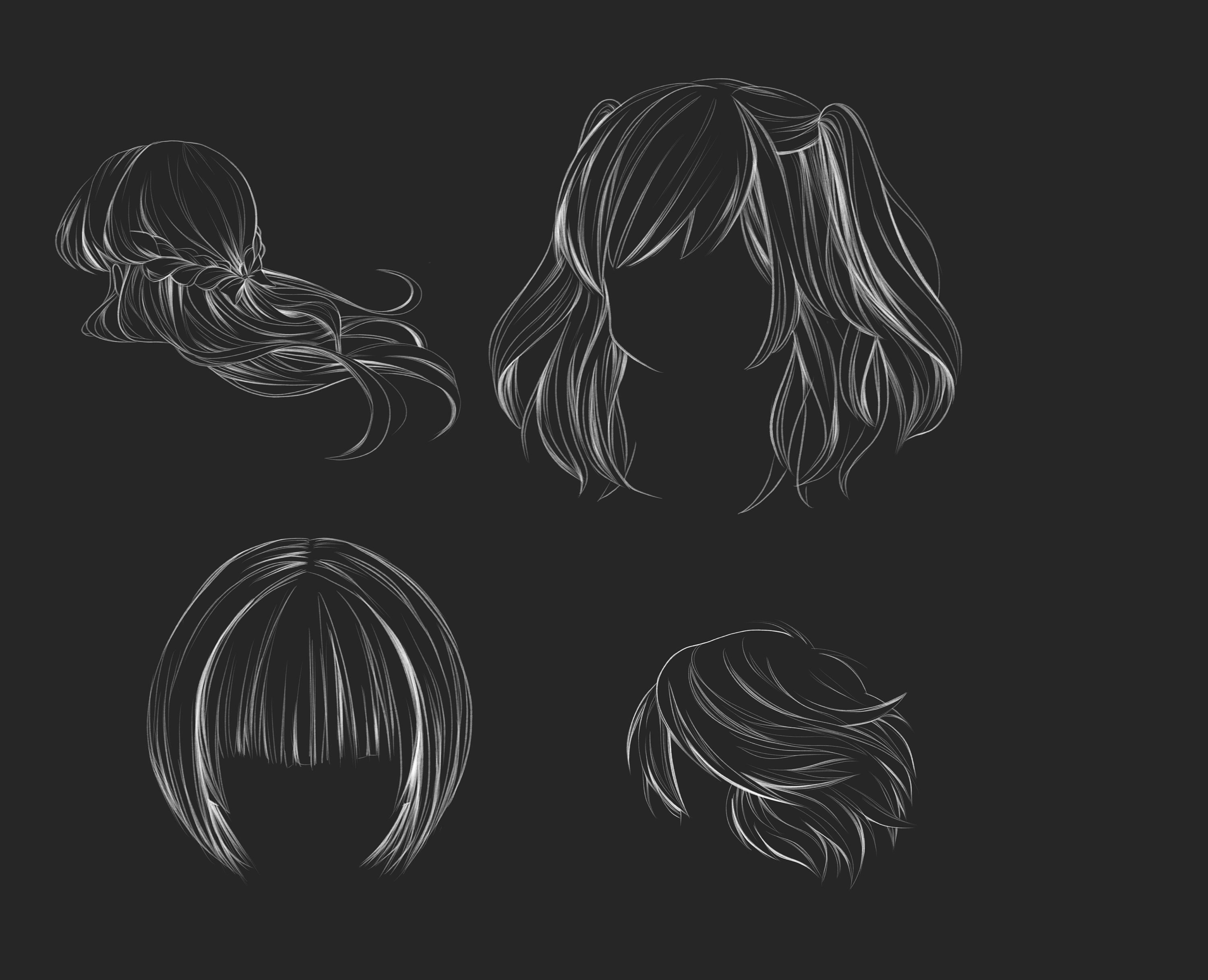 Soft Anime Style Procreate Hair Stamp Set Hair Lineart Brush Pack iPad  Digital Drawing Brush Bundle Character Sketch and Stamp Brush 