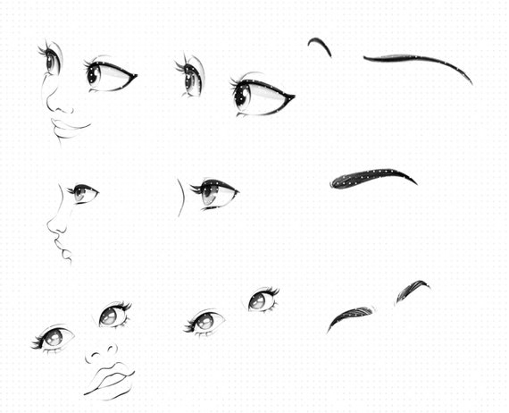 Stamps Cartoon Face Eyes Brows Brushes for Procreate Guide - Etsy Stamps Cartoon Face Eyes Brows Brushes for Procreate Guide - Etsy