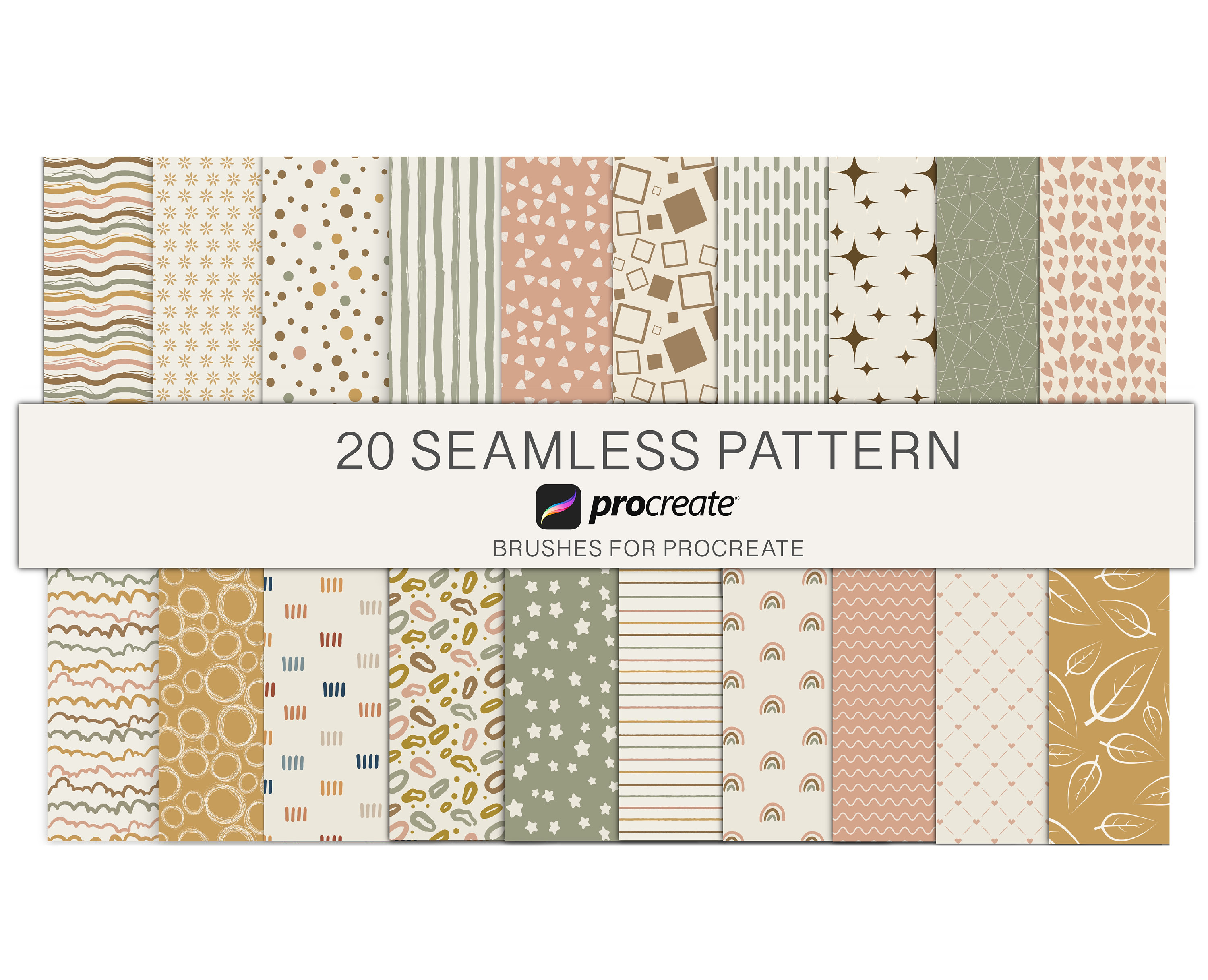 Set de pinceles Procreate Pattern & Guide – 20 pinceles geométricos, ornamentales y para planner para papel digital