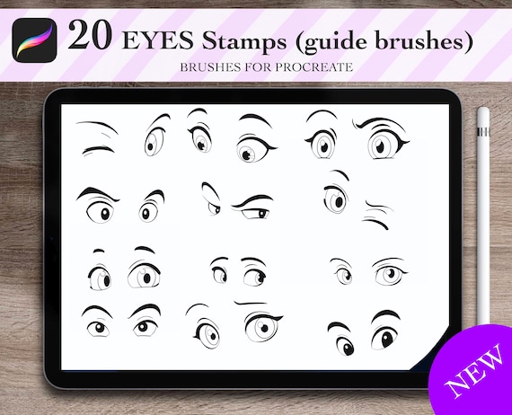 Procreate Anime Eye Stamp Brush for Eyes Reference Brush 