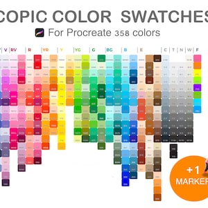 Procreate Copic Marker Palette: 358 Color Swatches (Digital Download)