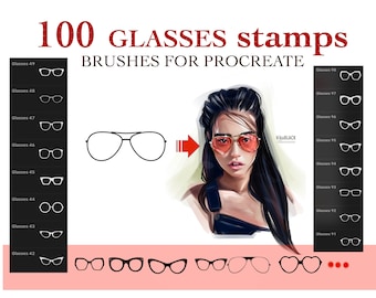 Glasses Stamps Brushes For Procreate, Guide Brushes, Shapes Glasses, Digital Brushes, Brushes For Portrait, Brushes For Help Drawing