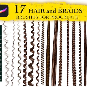 Procreate Hair Brushes: Braids & Waves Art Tool (Digital)