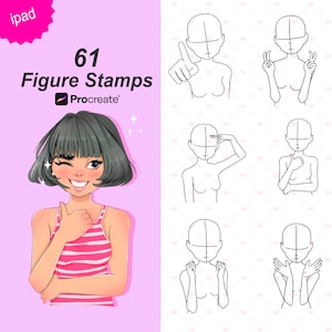 Stamps Figure Procreate Brushes, Stickers Stamps Brushes, Brushes For Help Drawing Portrait, Brushes Set, Digital Brushes, Guide Brushes