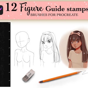 Figure Stamps Procreate Brushes, Figures Brushes Ipad App, Brushes For Help Drawing Portrait, Brushes Set, Digital Brushes, Guide Brushes